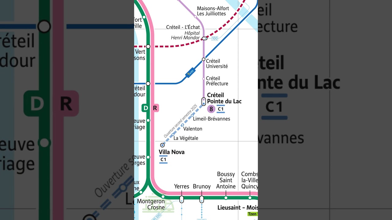 Mise à jour de janvier 2025 de la carte des métros et des RER - En passant #idfm #carte #tram #train