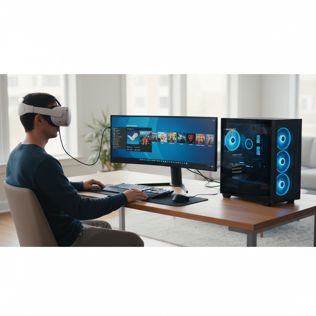 découvrez comment configurer steam vr sur oculus quest 2 pour profiter facilement des jeux pc vr. suivez notre guide simple étape par étape pour une expérience immersive optimale.