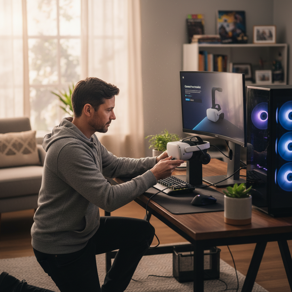 découvrez notre guide complet pour connecter votre oculus quest 2 à votre pc. suivez étape par étape les conseils pour une installation simple et réussie, et profitez pleinement de la réalité virtuelle.