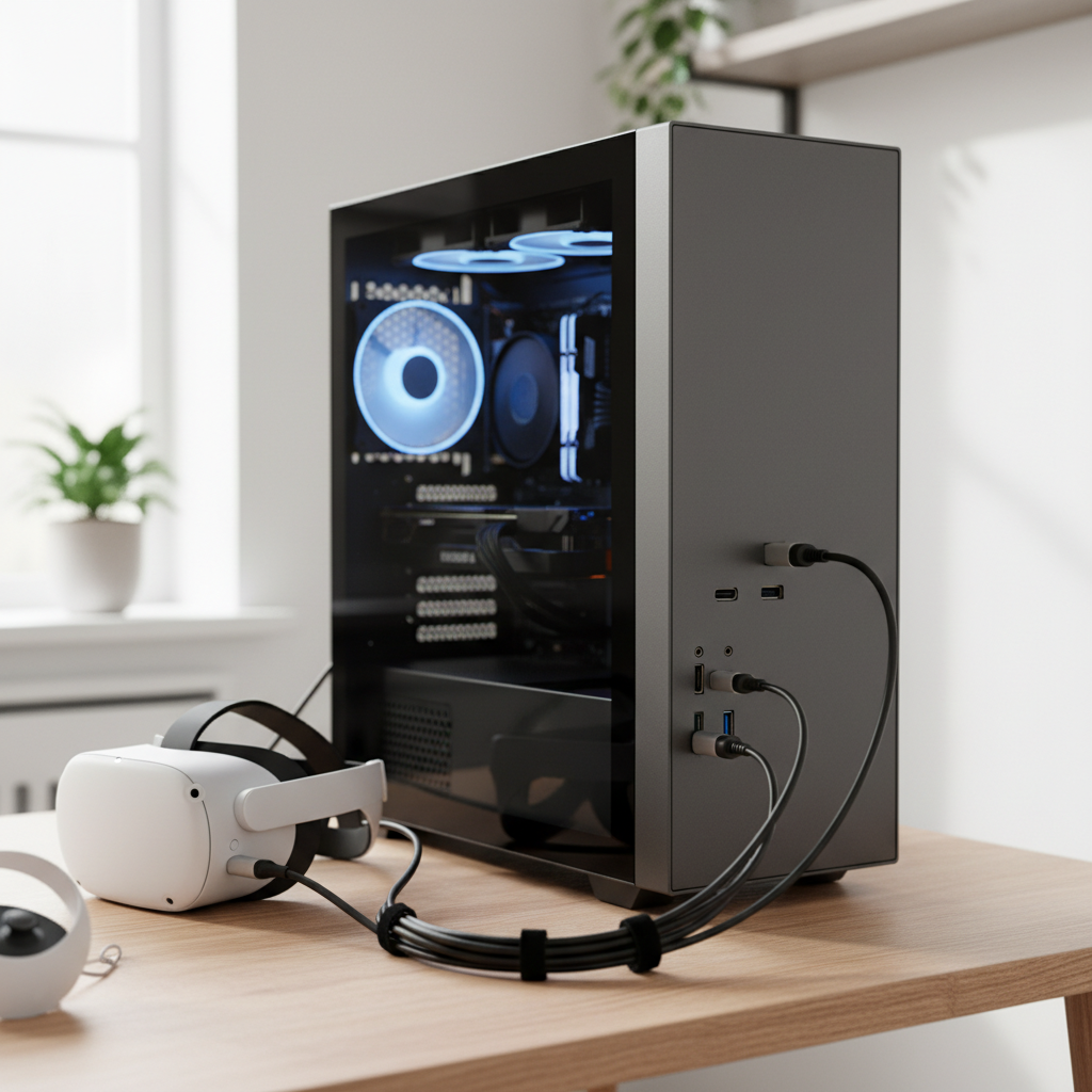 découvrez notre guide complet pour connecter votre oculus quest 2 à votre pc et profiter pleinement de vos jeux en réalité virtuelle. suivez nos étapes simples pour une installation réussie.