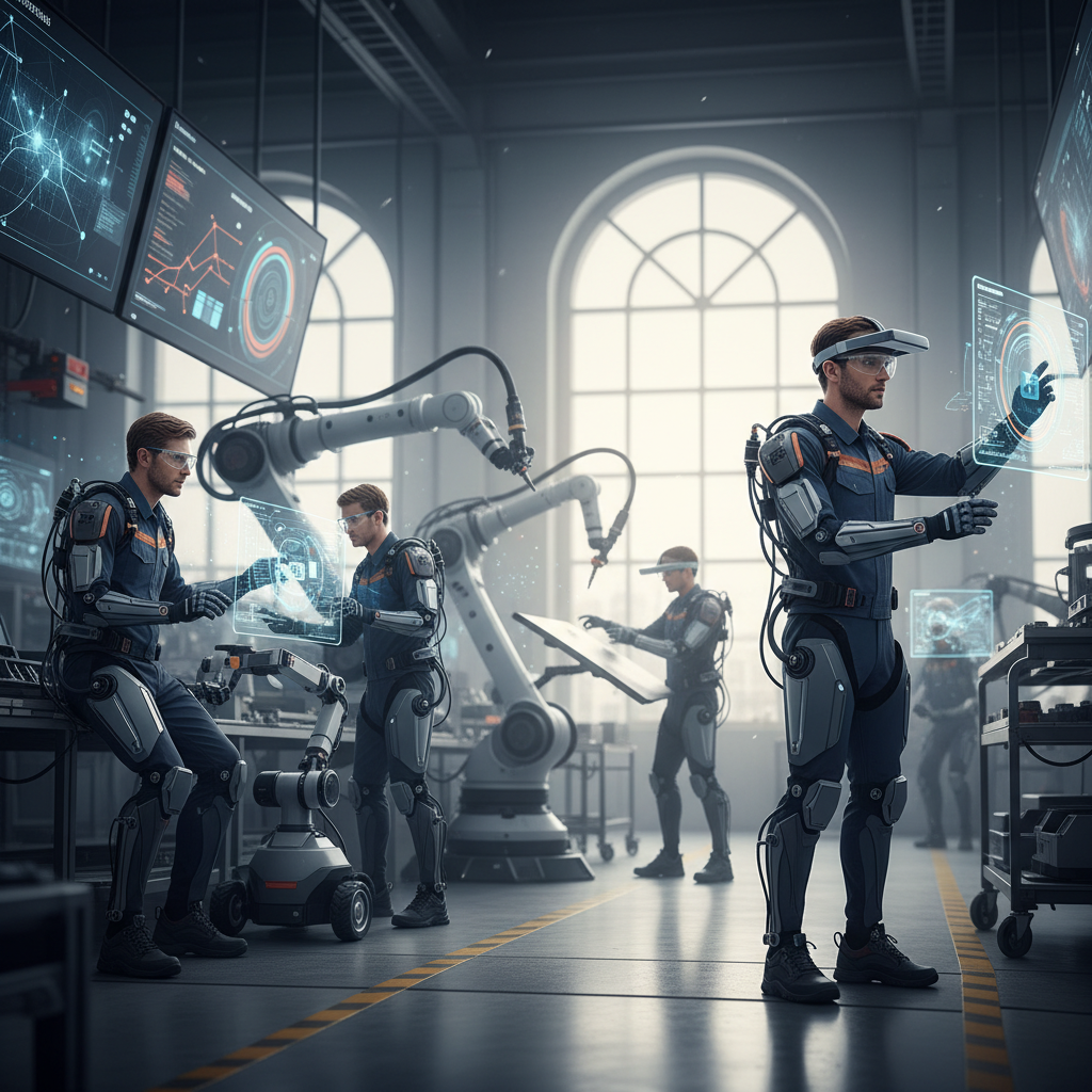 découvrez comment la réalité virtuelle, l'intelligence artificielle et les exosquelettes transforment l'industrie, ouvrant la voie à une révolution technologique inédite et pleine de promesses.