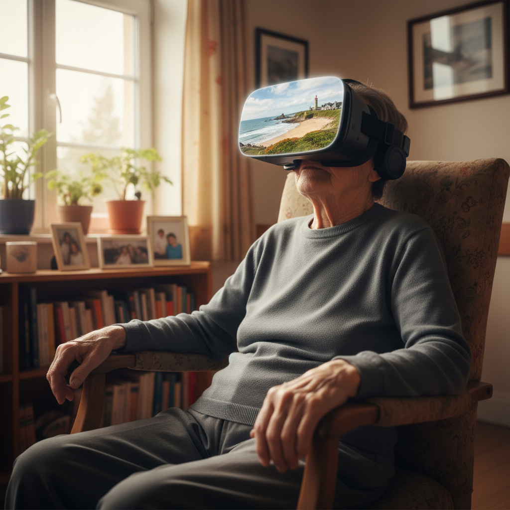 découvrez comment un casque de réalité virtuelle en ehpad en ille-et-vilaine aide les patients alzheimer à s'évader et à explorer de nouveaux horizons, améliorant ainsi leur bien-être.